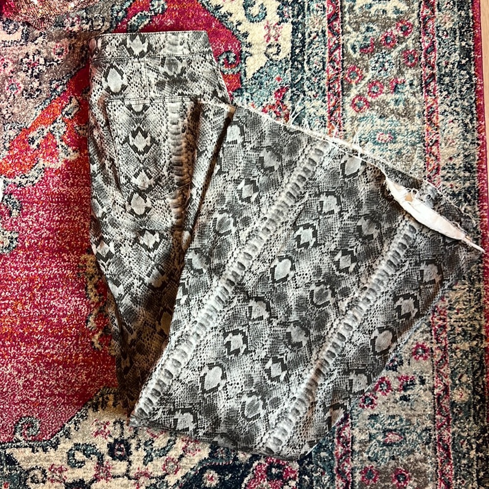 Free People Snakeskin Flair Jeans